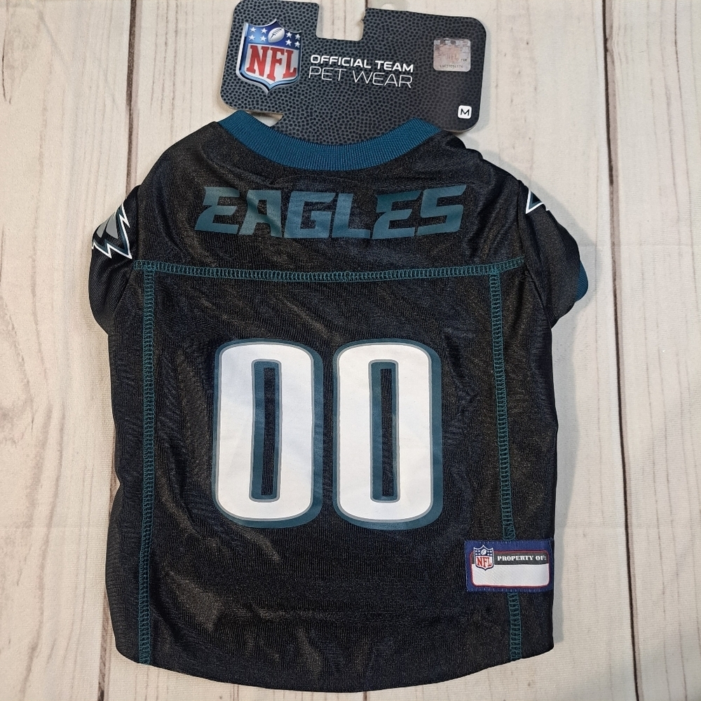 NFL Eagles Black and Teal Dog Pet Jersey Size Medium